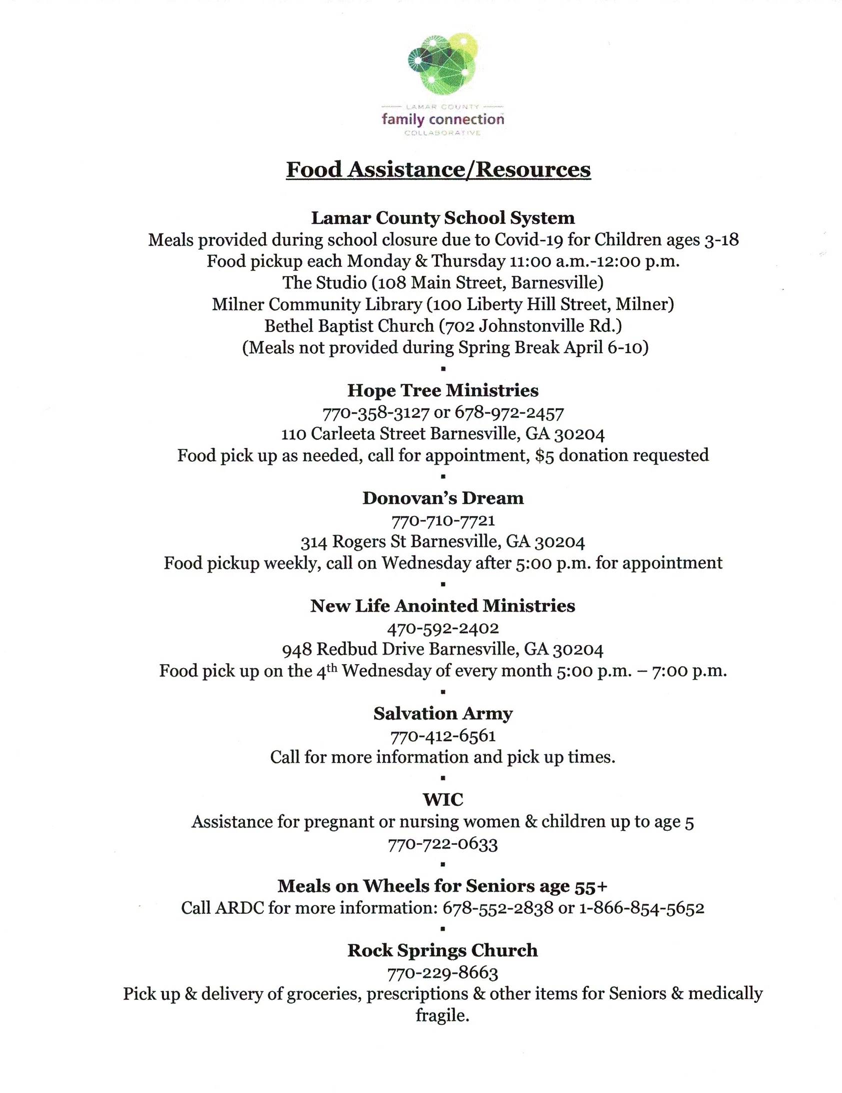 Food Assistance and Resources